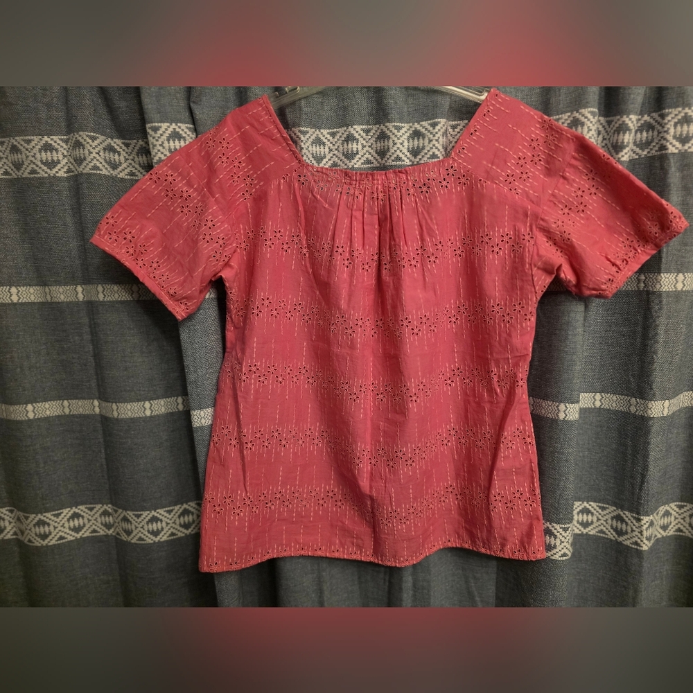 J. Crew Vintage Closet Eyelet Cotton Top Size SMALL - Picture 3 of 3